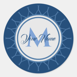 Elegant marien monogram intens! ronde sticker