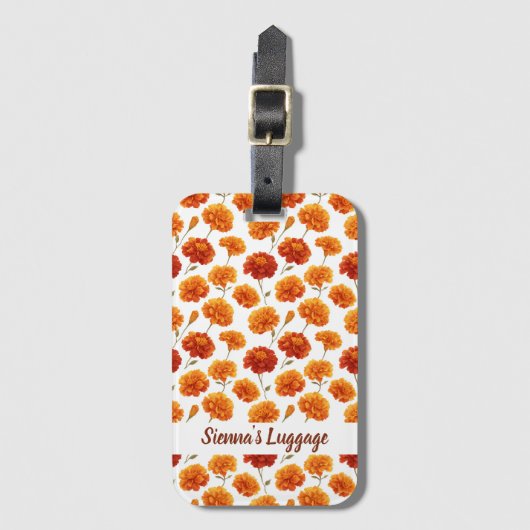 Elegant Marigold Pattern Bagagelabel (Voorkant (verticaal))