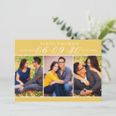Elegant Marigold Yellow Wedding Photo Collage Save The Date (Staand voorkant)