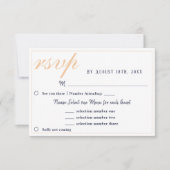 Elegant Marine Blauw Bruiloft Menu Keuze RSVP Kaar (Voorkant)