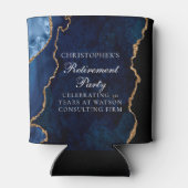 Elegant Marine Blauw Goud Agaat Pensioen Partij Blikjeskoeler (Achterkant)