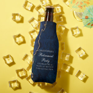 Elegant Marine Blauw Goud Agaat Pensioen Partij Flesjeskoeler