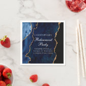 Elegant Marine Blauw Goud Agaat Pensioen Partij Servet (Insitu)
