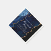 Elegant Marine Blauw Goud Agaat Pensioen Partij Servet (Hoek)