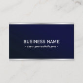 Elegant Marine Blauw Metallic Professionele QR Cod Visitekaartje (Voorkant)