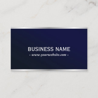 Elegant Marine Blauw Metallic Professionele QR Cod Visitekaartje