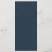 Elegant Marine Blauw Minimal Monogram Diner Bruilo Menu (Achterkant)