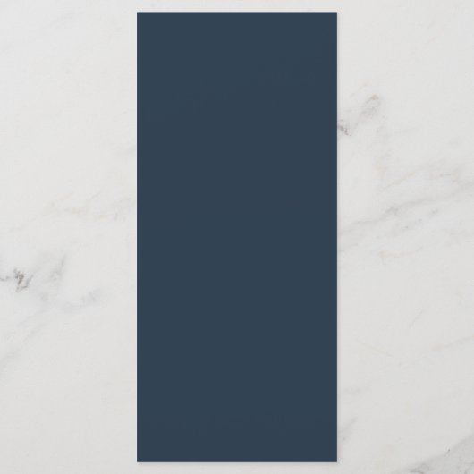 Elegant Marine Blauw Minimal Monogram Diner Bruilo Menu (Achterkant)