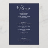 Elegant Marine Blauw Modern Welkomstplan Informatiekaartje (Voorkant)