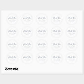Elegant Marine Blauw & Wit Eenvoudige Bruiloft Ronde Sticker (Vel)