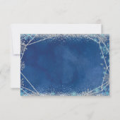 Elegant Marine Blauw Zilver Kerstmis Quinceañera Q RSVP Kaartje (Achterkant)