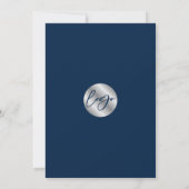 Elegant Marine Blauw & Zilver Script Company Party Kaart (Achterkant)
