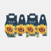 Elegant Marine Blauw Zonnebloem Bruiloft Dank u Bedankdoosjes (Uitgevouwen)