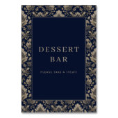 Elegant marine bloem dessert bar bord kaart (Achterkant)