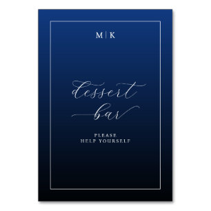Elegant marine dessertbar bord kaart