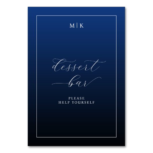 Elegant marine dessertbar bord kaart (Voorkant)