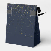 Elegant marine en goudval bruiloft bedankdoosjes (Achterkant)