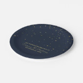 Elegant marine en goudval bruiloft papieren bordje (Gekanteld)