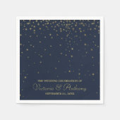 Elegant marine en goudval bruiloft servet (Voorkant)