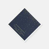 Elegant marine en goudval bruiloft servet (Hoek)