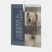 Elegant marine gebladerte modern minimal multi fot glas ornament (Voorkant links)