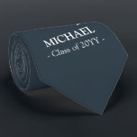 Elegant marine gepersonaliseerd afstuderen stropda stropdas<br><div class="desc">Elegant marine gepersonaliseerd afstuderen stropdas.</div>