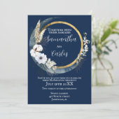 Elegant, Marine, maan Handfasting Kaart (Staand voorkant)