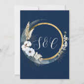 Elegant, Marine, maan Handfasting Kaart (Achterkant)