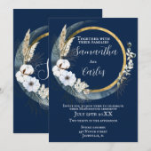 Elegant, Marine, maan Handfasting Kaart (Voorkant / Achterkant)