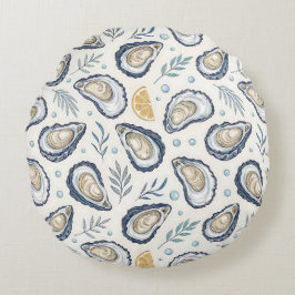 Elegant Marine Oysters Rond Kussen