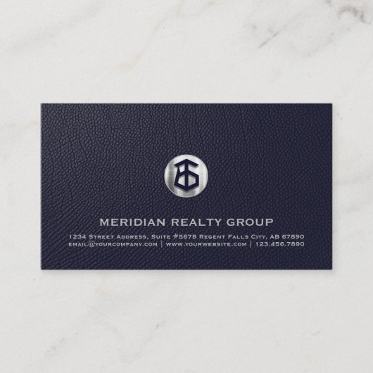 Elegant Marine Professioneel Vastgoed Visitekaartje (Voorkant)