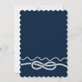 Elegant Marine Sailor Beach Wedding Invitation Kaart (Achterkant)