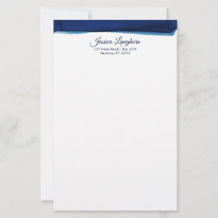 Elegant marine waterverf gepersonaliseerde briefpa briefpapier