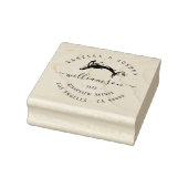 Elegant Marine Whale Getrouwd Paar Retouradres Rubberstempel (Stempel)