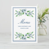 Elegant marine & White Wedding Reception Kaart (Staand voorkant)