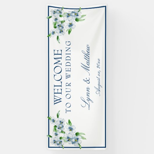 Elegant marine & White Wedding Reception Spandoek (Verticaal)