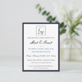 Elegant Marine Wit Uw Logo Workshop Evenement Dine Briefkaart (Staand voorkant)