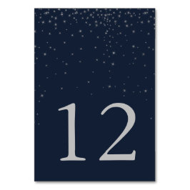 Elegant Marine & Zilver Vallende Sterren Bruiloft  Kaart