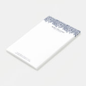 Elegant marineblauw  bloemig paisley kant post-it® notes (Schuin)