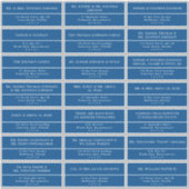 Elegant marineblauw bruiloft gastadres sticker (Voorkant)