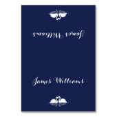 Elegant marineblauw bruiloft plaatst kaarten met z (Voorkant)