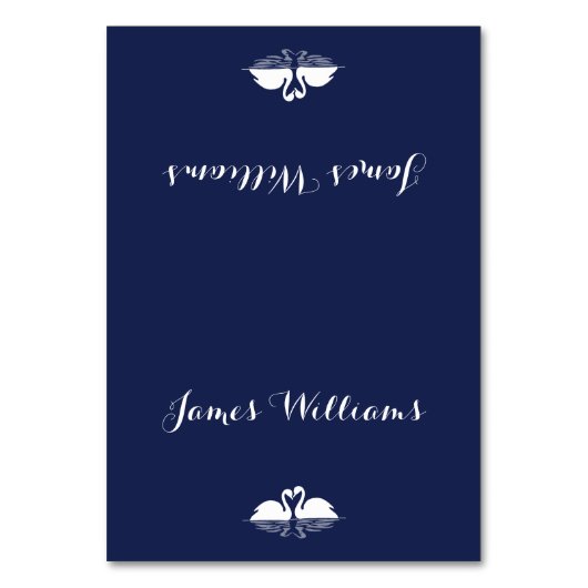 Elegant marineblauw bruiloft plaatst kaarten met z (Voorkant)