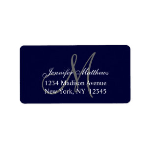 Elegant marineblauw bruiloft RSVP retouradres Etiket