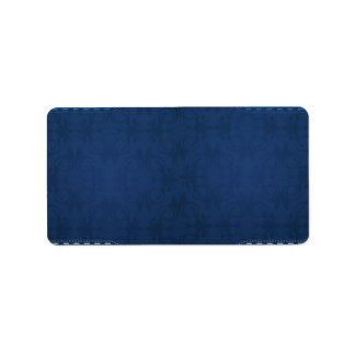 Elegant marineblauw damast etiket