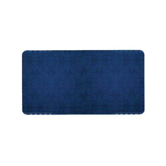 Elegant marineblauw damast etiket (Voorkant)