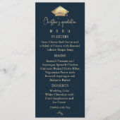 Elegant marineblauw en gouden Afstuderen Menu (Voorkant)