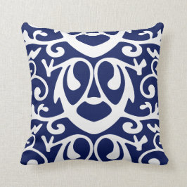 Elegant marineblauw en wit Sierkussen