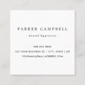 Elegant marineblauw en witte tandtandtandarts tand vierkante visitekaartje (Achterkant)