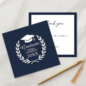 Elegant marineblauw gepersonaliseerd bedankje bedankkaart