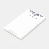 Elegant marineblauw girly paisley kant post-it® notes (Schuin)